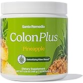 Santo Remedio Colon Plus, Colon Cleanser, Dietary Psyllium Husk Fiber and Probiotics Supplement, 30 Servings, Pineapple Flavor