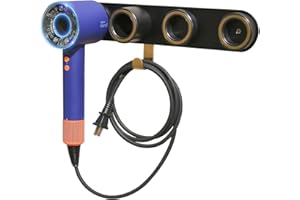 chochoyah Dyson Hair Dryer Holder Wall Mount, Dyson Blow Dryer Holder for Dyson Attachments, Durable Aluminum Alloy Hair Dryer Wall Mount Hanger for Dyson Attachments Design for Bathroom Black