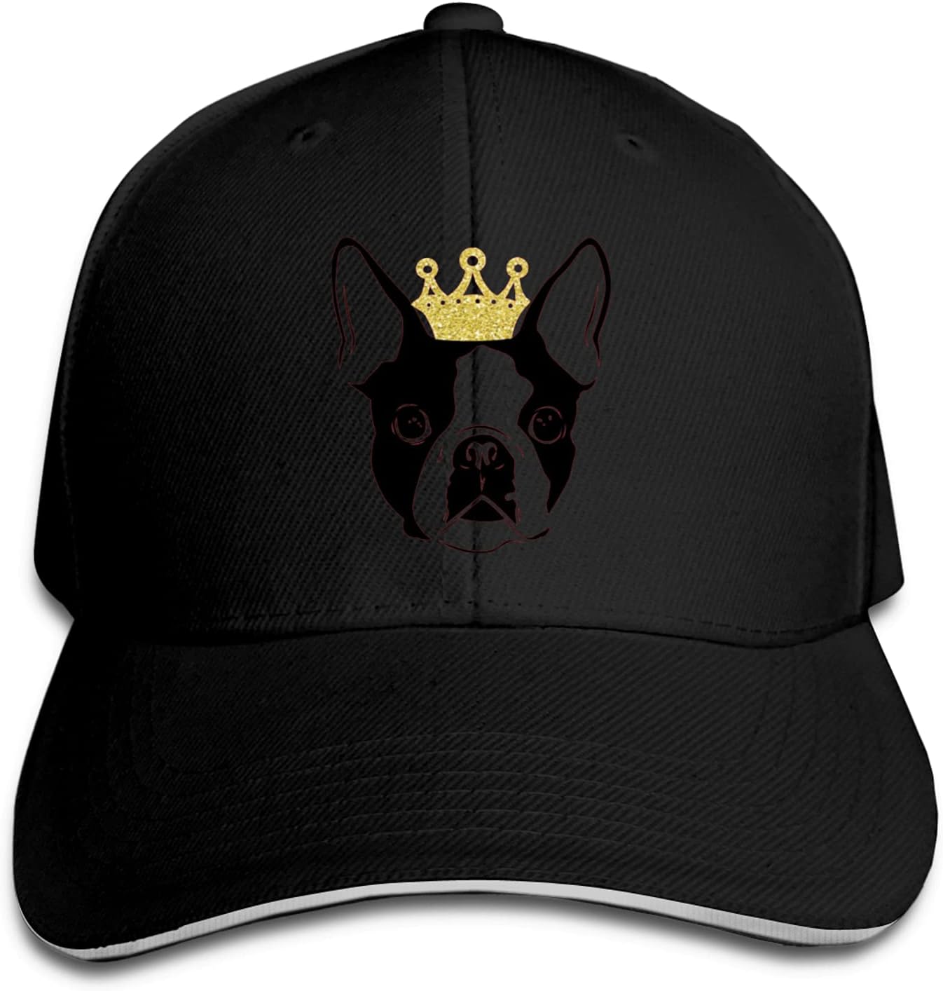 Gorra de béisbol Boston Terrier con una corona, gorra de sándwich para