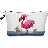 Livel lhood Funny Flamingo Makeup Bag Cute Small Organizer Zipper Pouch Funny Flamingo Cosmetic Bag Birthday Present for Women Friends -1
