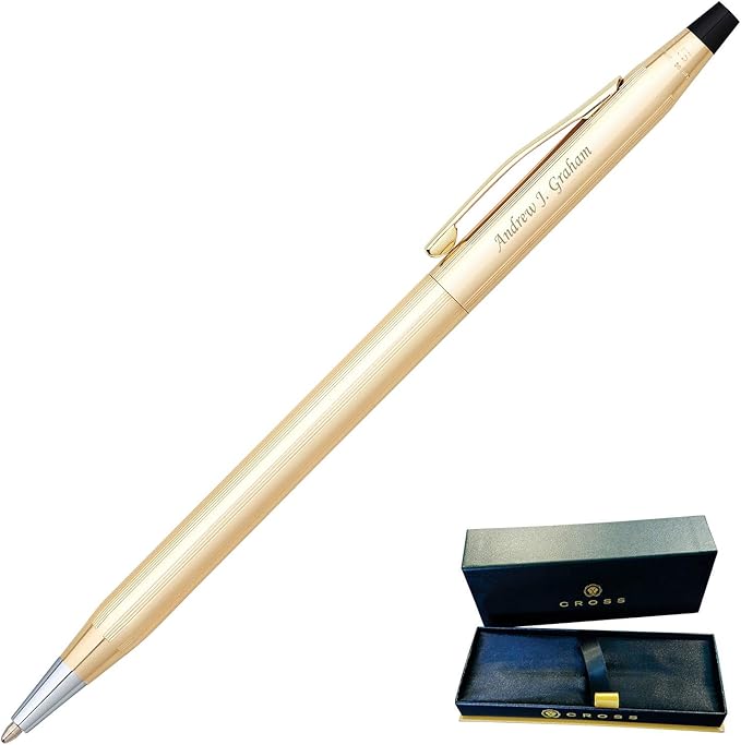 Gold Cross Pen Personalized Cross Pen Classic Century 10 Karat Gold Rolled