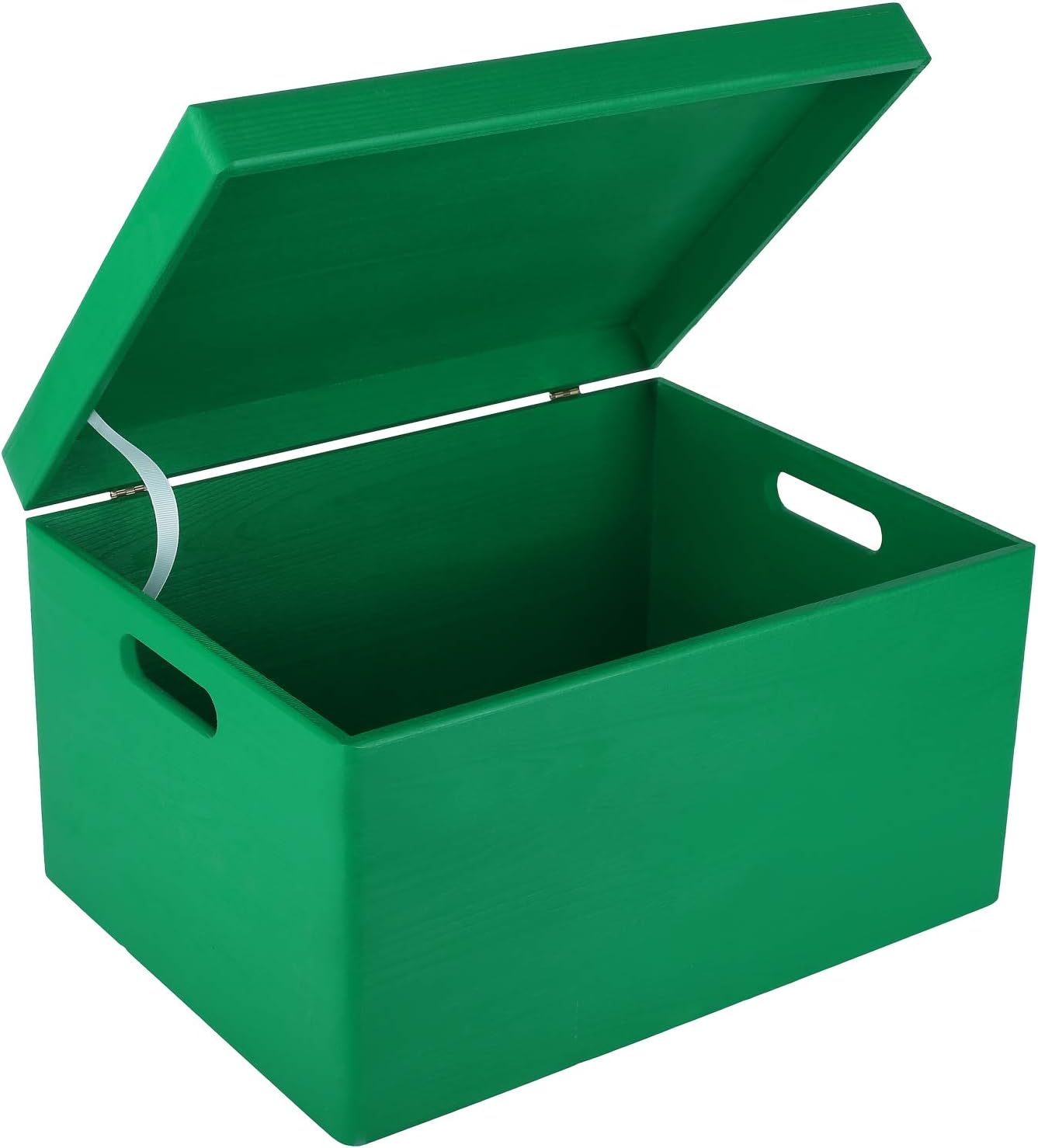 Creative Deco XXL Large Green Plain Wooden Storage Box Chest, 40 x 30 x 24 cm - Image 4