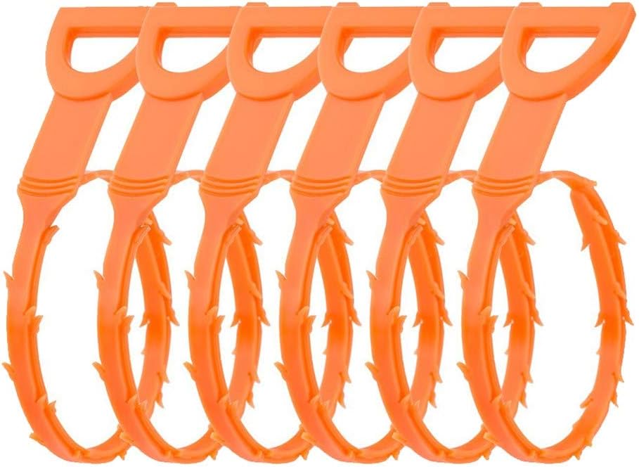 Hair Clog Drain Sink Remover Clear Tool, Hair Removal Drain Dredge Pipe Sewer Cleaner Hook Tool 6 pcs