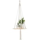 Mkono Macrame Shelf Hanging Planter Plant Hanger Home Decor 45 Inches