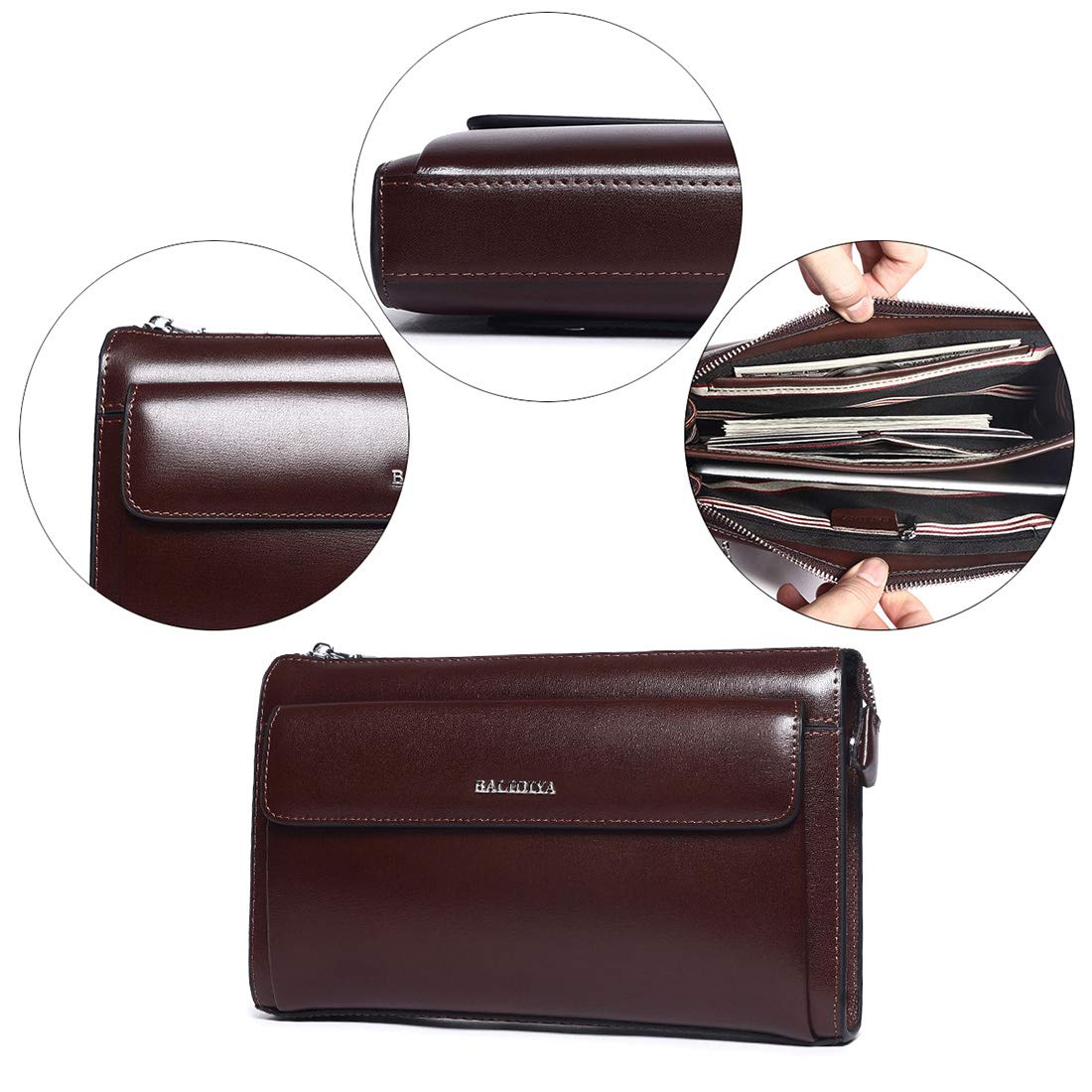 Accessoire Luxe Pratique Sac à Poignet Homme En Cuir Vintage