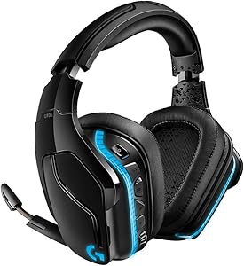 Logitech G935 Wireless DTS:X 7.1 Surround Sound LIGHTSYNC RGB PC Gaming Headset - Black, blue