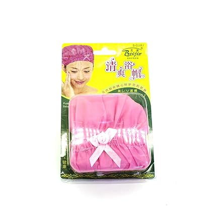 FLAWISH Elastic Waterproof Shower Cap for Women, Reusable Bath Cap for Spas, Bathing, Saloon, Hair Shower Hat (Free Size)-Pink