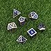 Hestya 7 Pieces Metal Dices Set Game Polyhedral Solid Metal Dice Set with Storage Bag for Role Playing Game Math Teaching