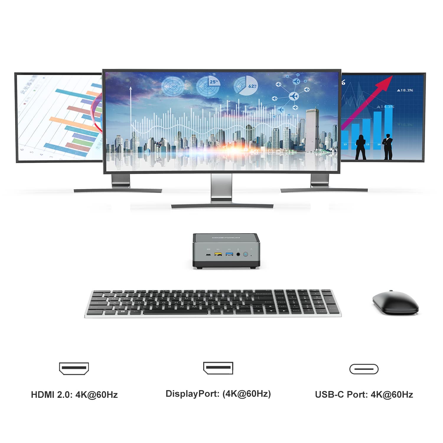 MINISFORUM DeskMini UM700 Mini PC AMD Ryzen 7 3750H Small PC, 16GB RAM+512GB PCIe SSD, HDMI/DP/USB-C 4K@60Hz Outputs, 2.5G LAN, 4xUSB Port Radeon RX Vega 10 Graphics Small Form Factor