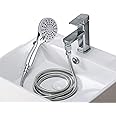 TIDYENDURE Sink Hose Attachment for Faucet High Pressure, Metal Detachable Tub Faucet Sprayer Attachment for Bathroom Rinsing, Hair Washing, Pet Grooming, RV Showing and Garden Cleaning (Silver)