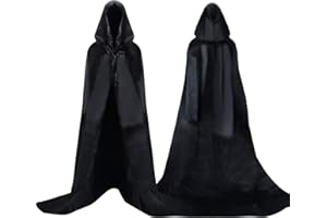 Proumhang Hooded Cloak Long Cape Grim Reaper Vampire Witch Carnival Halloween Adult Wizard Costume