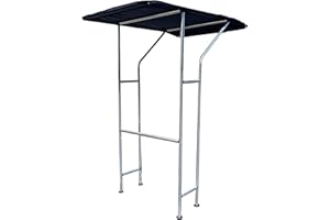 SavvyCraft Boat T-Top, Easy Install 1 1/4" Aluminum Extrusion Boat Console Shade, Fade Resistant Acrylic Fabric Center Console Fishing Boat Tower Bimini Canopy Navy Color Size 3 67" Lx55 Wx83 H