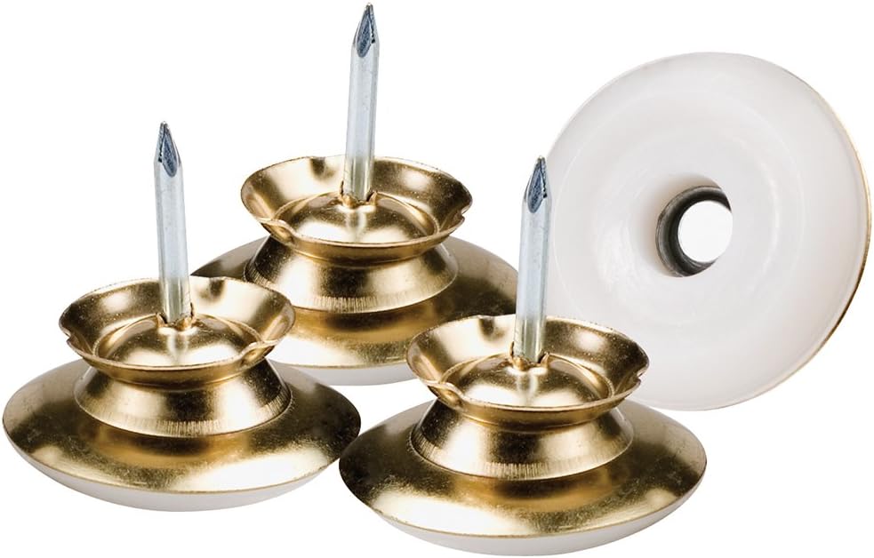 Waxman Consumer Group 4606195N 1" Brass Nail On Swivel Glide 4 Piece Set