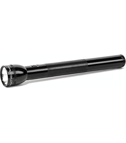 MagLite 6-Cell D Incandescent Flashlight – Water-Resistant, Adjustable Beam, High-Intensity Krypton Bulb – Black