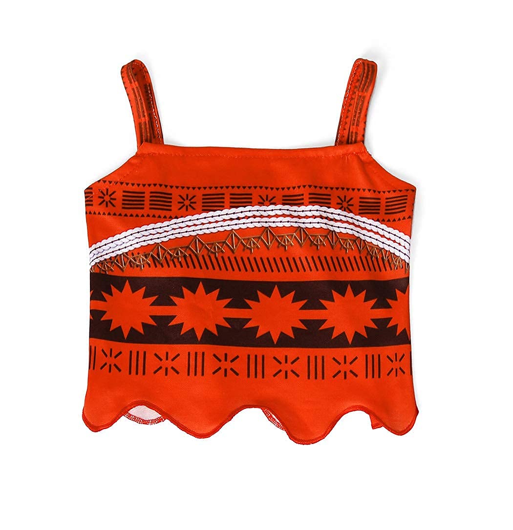 WonderBabe Girls Princess Costume Toddler Kids Theme Birthday Outfits Halloween Dress up Two-Pieces Crop Top Tassel Skirt Set