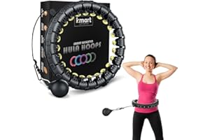K-MART Smart Hula Ring Hoops, Weighted Hula Circle 24 Detachable Fitness Ring with 360 Degree Auto-Spinning Ball Gymnastics, Massage, Adult Fitness for Weight Loss