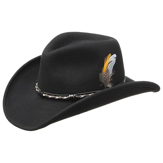 Stetson Amasa Wollfilz Westernhut Damen/Herren | Made in USA Filzhut Cowboyhut mit Lederband Frühling-Sommer Herbst-Winter