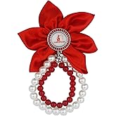 Pearl Sorority Brooch Pin for Women Greek Sorority Paraphernalia Gift Sisterhood Gift / 3.5" Stain Flower Pin