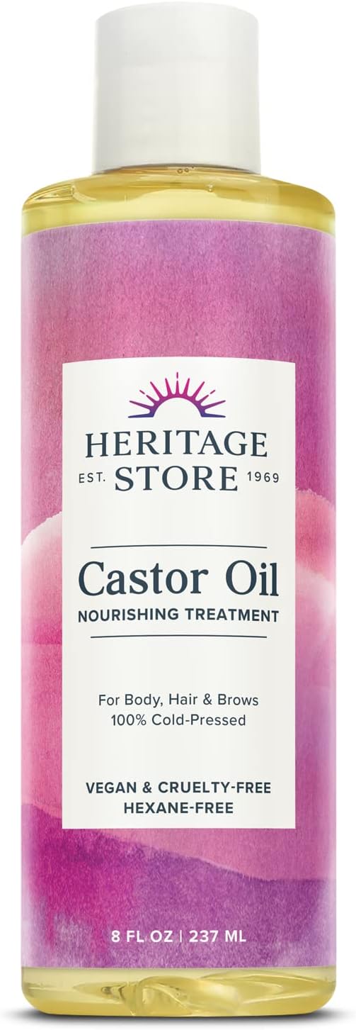HERITAGE STORE Palma Christi Castor Oil | Hair Skin Moisturizer Eyebrow