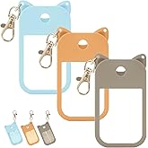 sicitu 3 Pcs Silicone Case Compatible with Touchland Hand Sanitizer Spray Power Mist and Glow Mist 1FL. OZ., Portable Keychain Protective Case with Cute Ears, Hand Sanitizer Spray Accessory