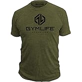 GYM LIFE Men's Power Up Athletic Performance Short Sleeve Workout T-Shirt, Black