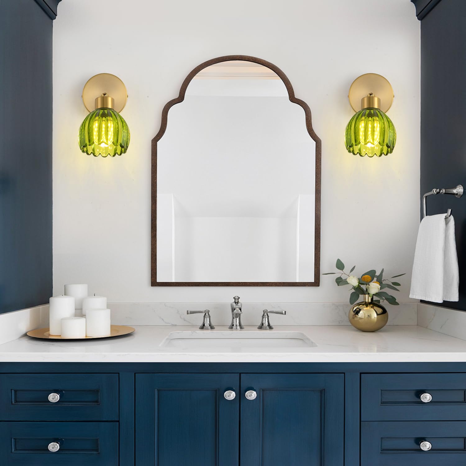 Condition photo showing New/Like New for metal sconces wall lighting with clear glass shade,bathroom black vanity light matte black wall sconce, matte black vanity lights for bathroom, modern wall light fixtures