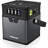 Poweradd ChargerCenter, Compact 185Wh/50000mAh Portable Generator, Power Source (DC 5V/12V/19V) with AC Power Inverter (115V/100W) for Smartphone, iPad, Tablet, Laptop, Fan, Mini Fridge and More