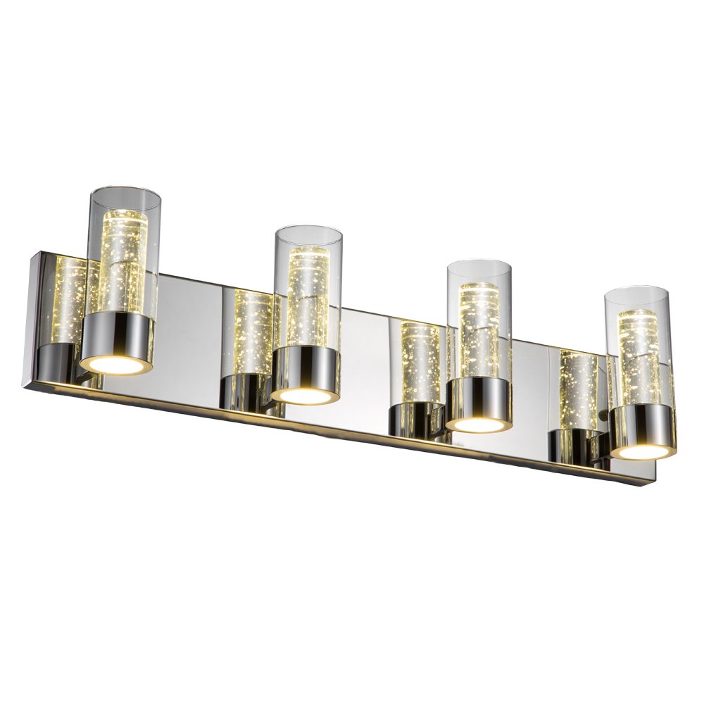 Best Chrome 5 Light Vanity Lighting With Clear Globes