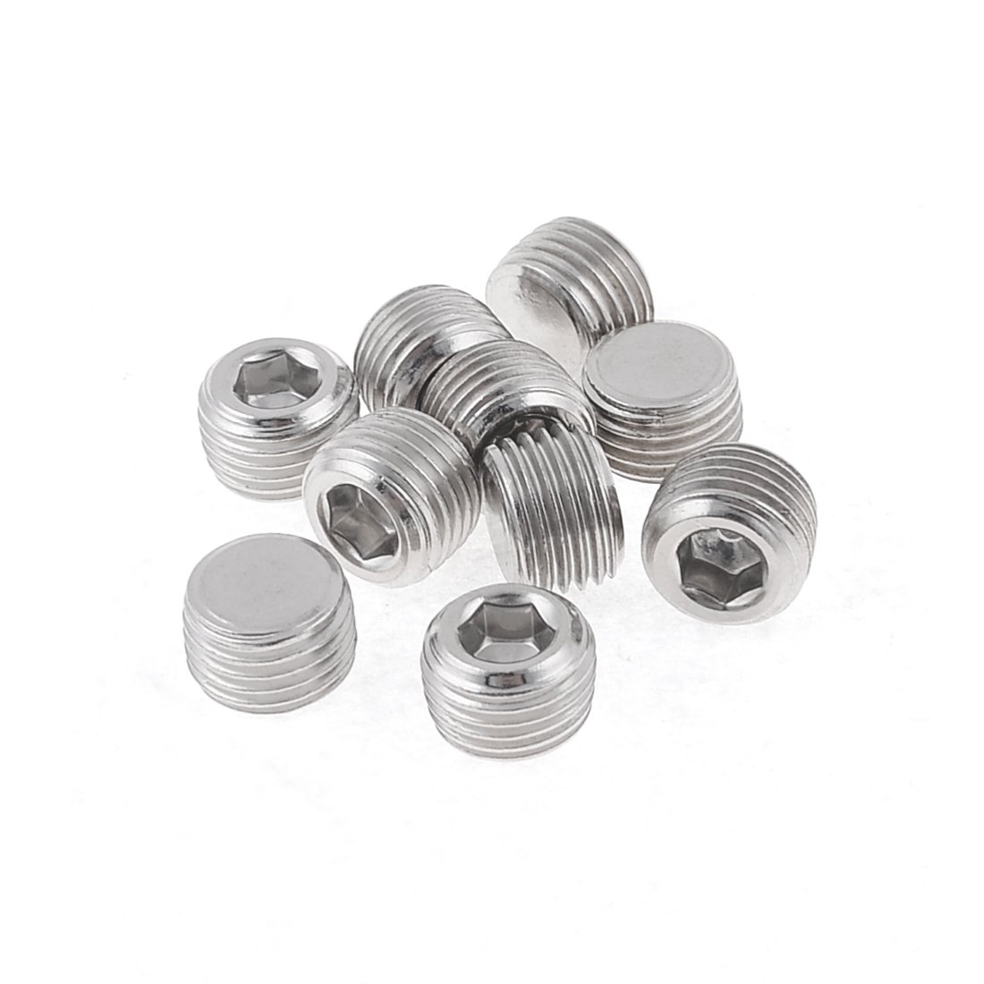Sourcingmap 1/4 BSP Male Thread Air Pneumatic Internal Hex Head Pipe Connector Fittings 10Pcs