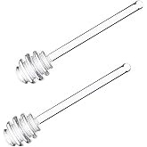 2Pcs Transparent 6" Glass Honey Dipper Sticks Stirring Sticks Server Honey Spoon Dipper Stirrer Honey Wand for Honey Pot Jar Containers Honey Dispense Drizzle, Home and Kitchen