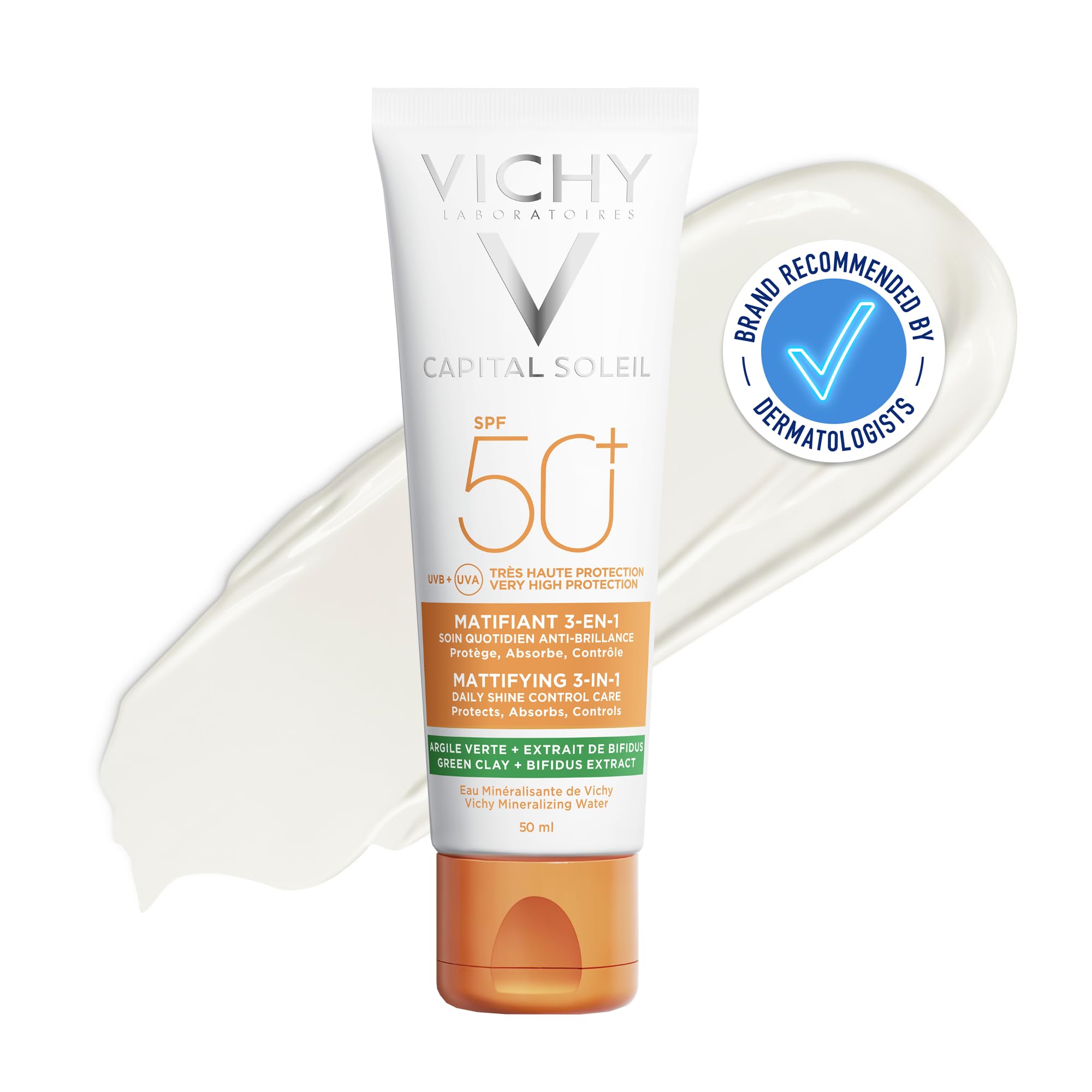 Vichy Capital Soleil Mattifying & Correcting 3-in-1 Sun Protection for Face SPF50+ 50ml ( Package may vary)