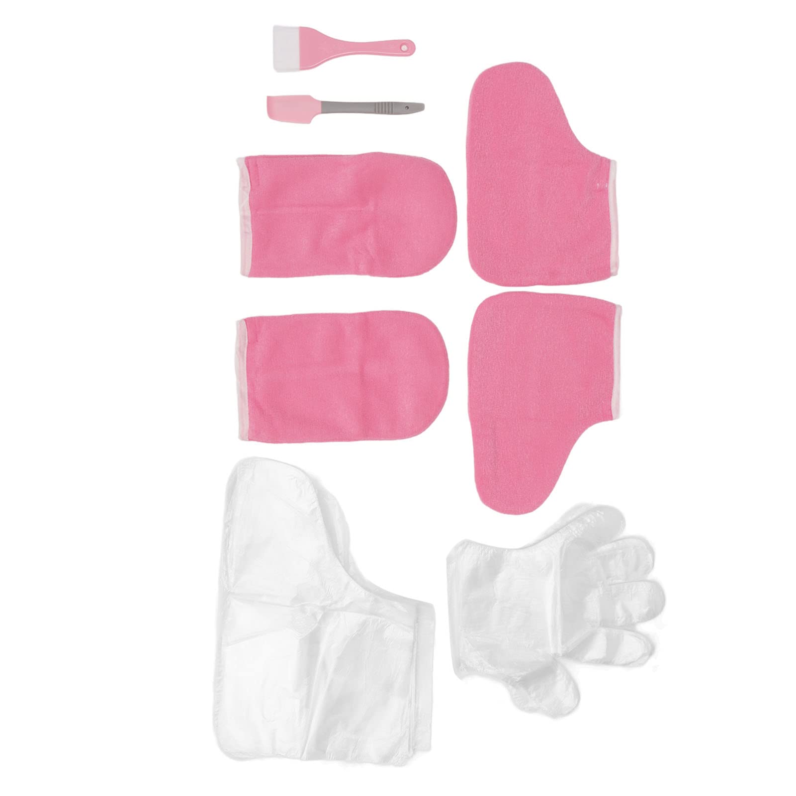 Paraffin Wax Bath Set for Hands and Feet with Reusable Gloves and Foot Liners, Pink Flannel Wax Mitts Disposable Gloves for Hand Foot Care (148 characters)