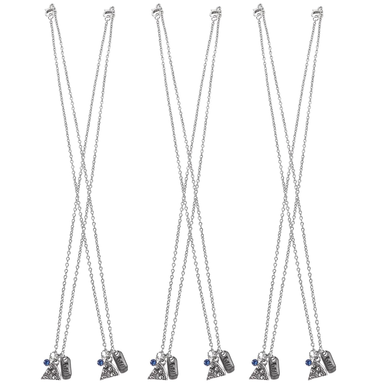 6Pcs Pizza Shape Best Friends Forever Pendant Necklace Set for Meaningful Occasions