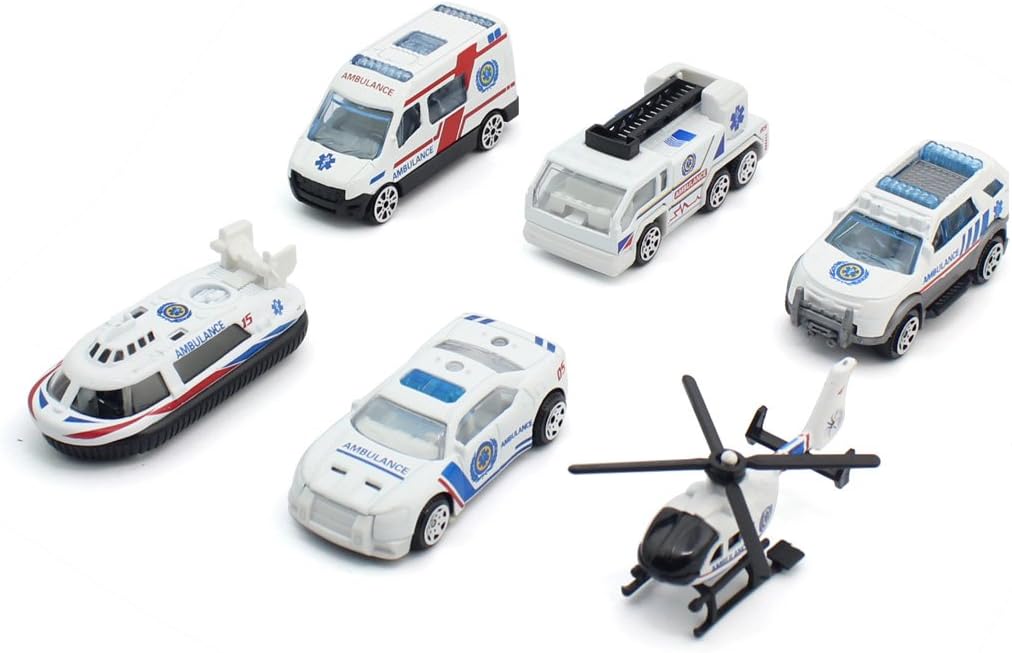 GEHOO GH Remote Control Car 1:64 Alloy Mini Children Toy Scale Car RC Car Truck Vehicle Model 6pcs/set (Ambulance Series)