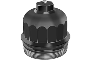 Blshwez 134001 Billet Aluminum Fuel Filter Housing Cap with Drain Plug – Direct Replacement for 2017-2024 GM Duramax 6.6L L5P Chevy Silverado/GMC Sierra 2500HD 3500HD (Black)