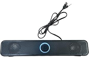 Computer Speaker - USB Powered Stereo Soundbar, Deep Bass Mini Desktop Speakers, Compact Multimedia Audio System, Clear Loud 