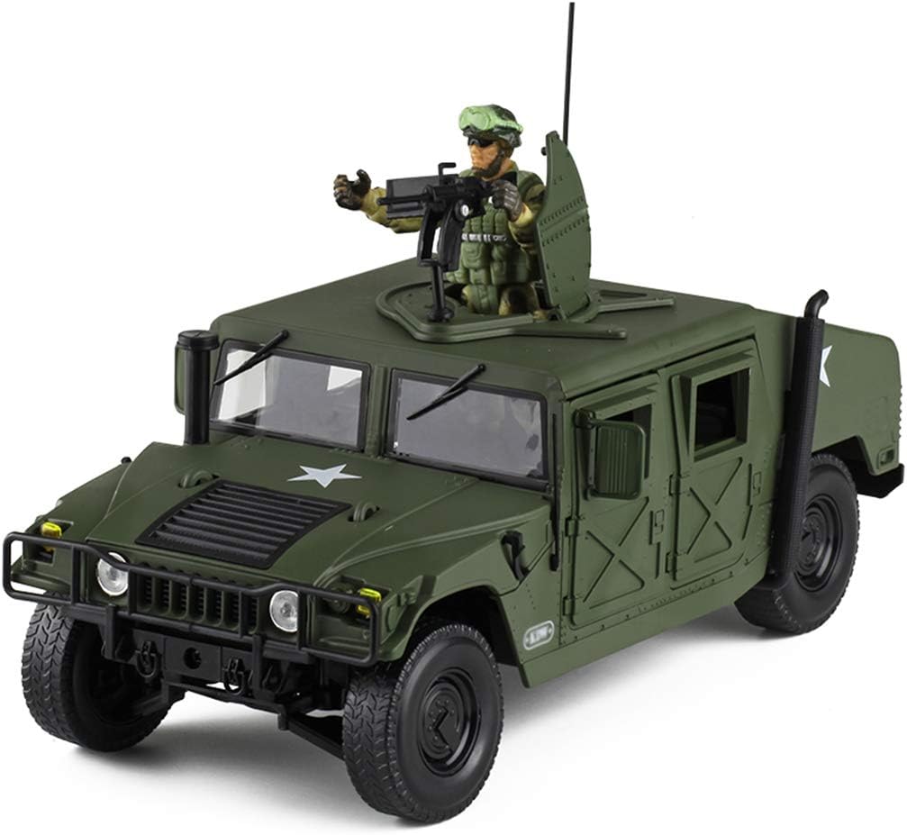 LTOOTA 1/18 Scale H1 Military Vehicle Metal Model Military Tactical Off-road Vehicle Simulation Alloy Car Model Toy for Adult Collection Kids Boy Girl Gift