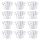 12 Pieces Adult Adjustable Elastic Baker Hat, Chef