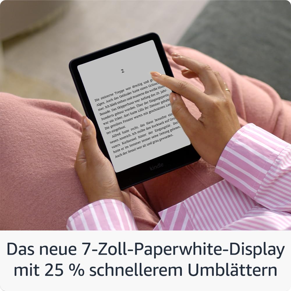 Zertifiziert und generalüberholt Amazon Kindle Paperwhite (16 GB) – Unser schnellster Kindle, mit neuem 7-Zoll-Display und wochenlanger Akkulaufzeit – mit Werbung – schwarz