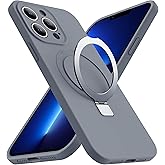 BOVOGAVA for iPhone 13 Pro Max Case with Magnetic Invisible Stand Compatible with MagSafe Military-Grade Protection Shockproof Silicone iPhone 13 Pro Max Phone Cases for Women Men Gift 6.7'',Grey