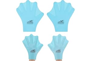 M METERXITY Silicone Swimming Gloves Webbed Swim Gloves Finger Frog Type Swim Training Gloves Water Resistance for Swimming/D