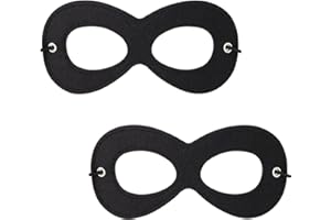 AIMIKE Superhero Mask, Black Felt Eye Mask, Halloween Dress Up, Adjustable Eyemask w/Elastic Rope
