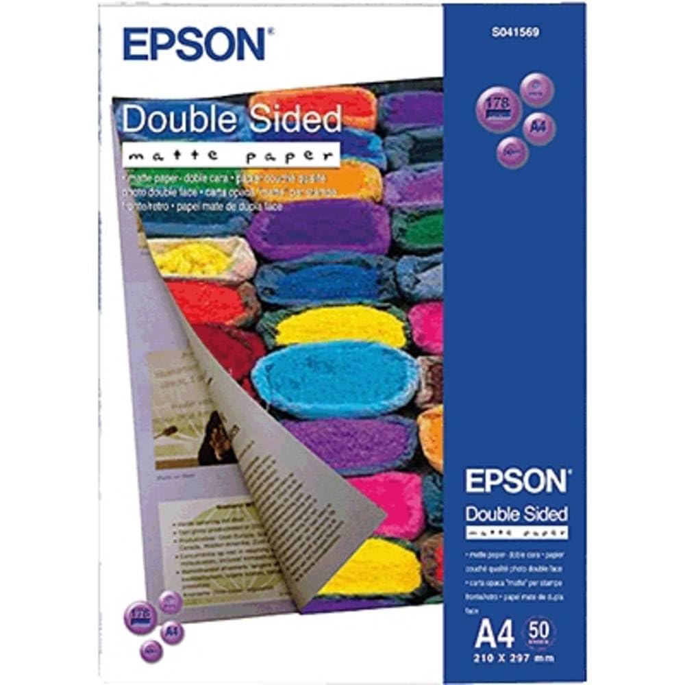 Epson A4 Double Sided Matte Photo Paper (50 Pack) C13S041569