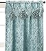 Elegant Comfort Penelopie Jacquard Look Curtain Panel Set, 54 by 84-Inch, Blue, Set of 2