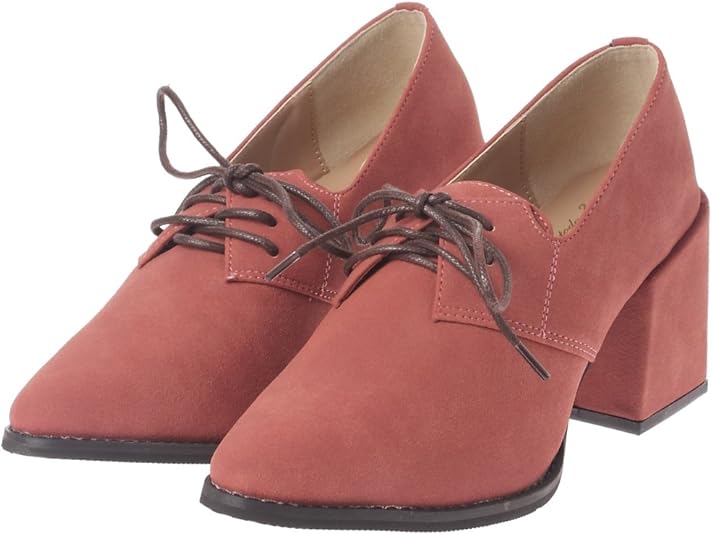Amazon ミスティウーマン ポインテッドレースアップパンプス パンプス