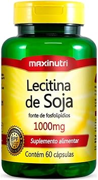 Lecitina de Soja 1000mg - 60 Cáps, Maxinutri