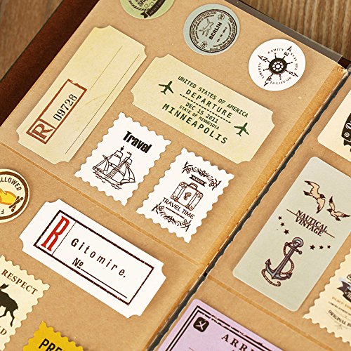 Sunny W Vintage Stamps Decorative Stickers Sealing Stickers, 2 Set/Total of 44 Pieces