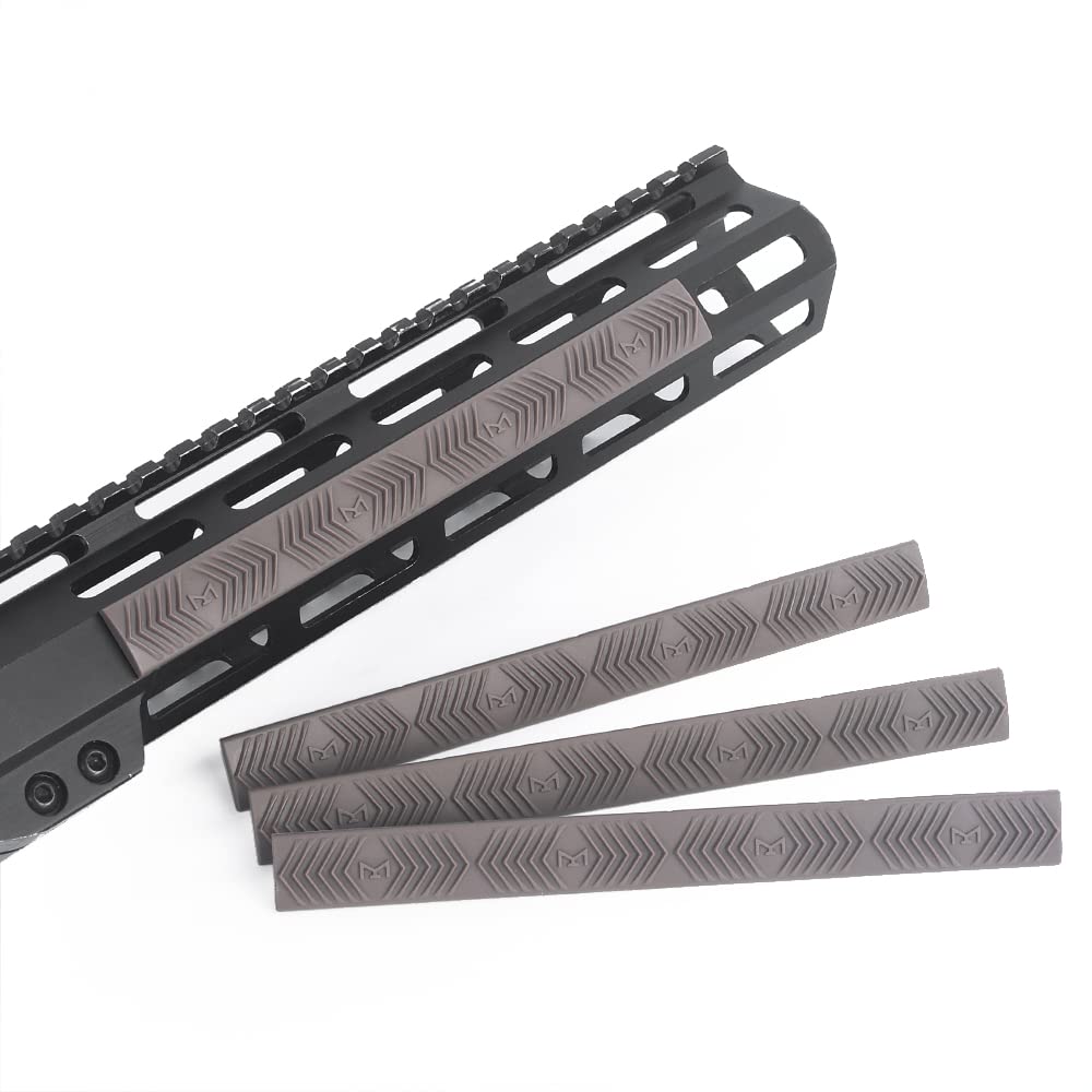 SBGJMY 4pcs Mlok Handguard Protector Rubber Rail Cover Panel for MLOK Rail Handguard System (Tan)