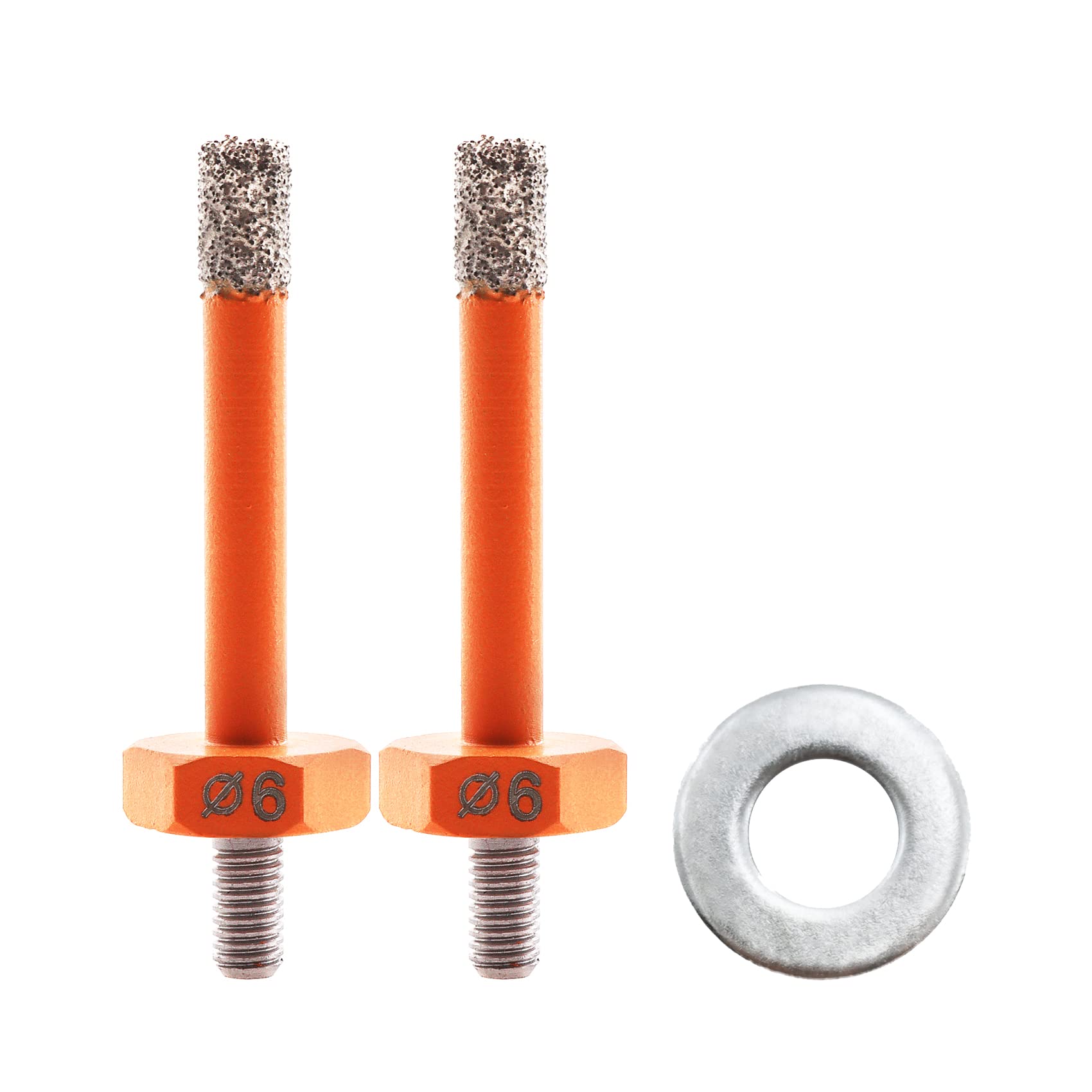 Tile Drill Bit - BGTEC Diamond Core Drill Bit 6mm for Ceramic, Porcelain, Marble, Granite, Stoneware, M5 Thread Angle Grinder,2 pcs