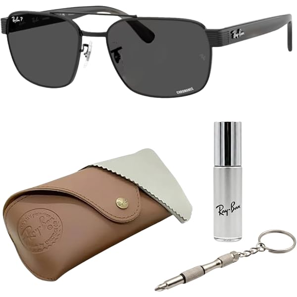 Amazon.com: Ray-Ban RB3498 Rectangle Shape Polarized Sunglasses